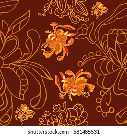 Floral seamless with colorful pattern. Can be used as wallpaper, background, cover,texture.