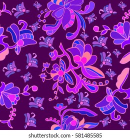 Floral seamless with colorful pattern. Can be used as wallpaper, background, cover,texture.