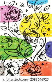 Floral seamless colourful pattern design for curtain or textile