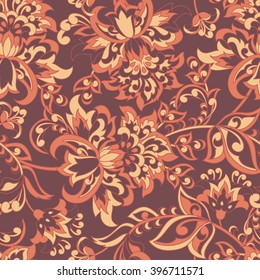 Floral Seamless Damask background. Vector illustration.