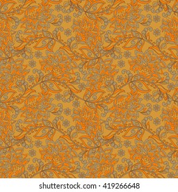 Floral Seamless Damask background. Vector illustration.