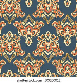 Floral Seamless Damask background. Vector illustration.