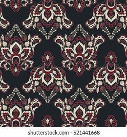 Floral Seamless Damask background. Vector illustration.