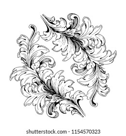 Floral seamless elements. Flower background. Element for ornamental texture with flowers. Vector hand draw damask flower for greeting cards and wedding invitations.