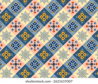 Floral seamless embroidery. Floral Ethnic pattern style. Design for blanket, fabric, clothing, carpet, textile, batik, embroidery. Vector