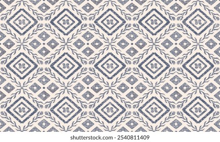 Floral seamless embroidery on white background.Ikat ethnic oriental pattern traditional. Ethnic pattern style. Design for ikat, blanket, fabric, clothing, carpet, textile, ethnic, batik, embroidery.