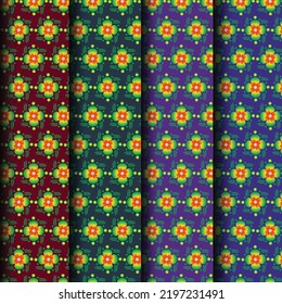 Floral seamless ethnic pattern, simple and minimal floral pattern. Ethnic tribal style ornaments