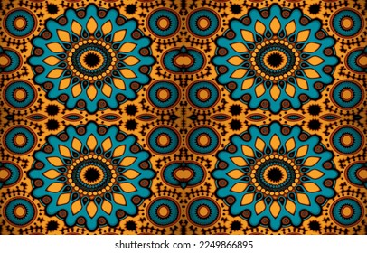 Floral seamless fabric pattern. Abstract fabric textile line graphic golden flower antique. Ethnic flowers vector ornate elegant luxury vintage retro style. Floral art print design for background.