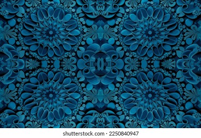Blumennahtloses Stoffmuster in dunklem Ton. Abstrakte Gewebe Textilien Linie Grafik Blume antike. Ethnische Blumen, Vektorgrafik verziert elegante Vintage Retro-Stil. Blumenmuster für den Stoffdruck