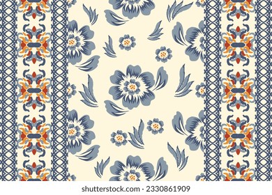 Floral seamless fabric pattern yellow background Wallpaper Design Vector Illustration Fabric Clothing Carpet Textile Batik Embroidery