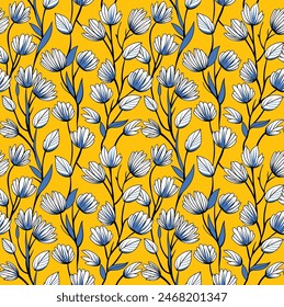 floral seamless fabrics print pattern design.