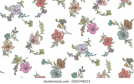 floral seamless flower bouquet pattern
