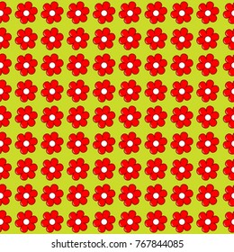 Floral seamless with flowers in a row side by side and one below the other