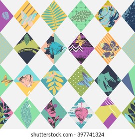 Floral seamless geometric background