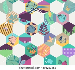 Fondo geométrico floral transparente