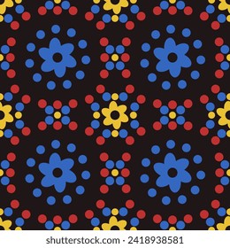 Floral seamless geometric pattern - hand drawn vector illustration.