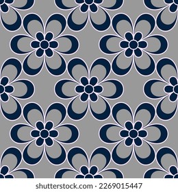 floral seamless gray background vector illustration