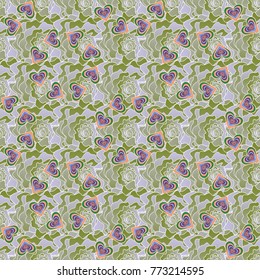 Floral seamless green, white and gray background for textile, book covers, manufacturing, wallpapers, print, gift wrap. Simple cute vector pattern in small-scale flowers. Liberty style. Millefleurs.