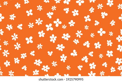 Floral seamless with hand drawn color flowers. Cute summer background. Modern floral composition. Fashion vector stock illustration for wallpaper, posters, card, fabric, textile.