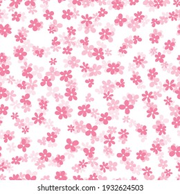 Floral seamless with hand drawn color flowers. Cute summer background. Modern floral compositions. Fashion vector stock illustration for wallpaper, posters, card, fabric, textile.