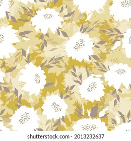 Floral seamless with hand drawn color roses. Cute summer background with flowers and leaves. Modern floral compositions. Fashion vector stock illustration for wallpaper, poster, card, fabric, textile.