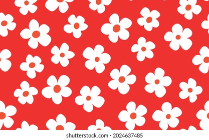 Floral seamless with hand drawn color flowers. Cute summer background. Modern floral compositions. Fashion vector stock illustration for wallpaper, posters, card, fabric, textile.