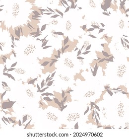 Floral seamless with hand drawn color roses. Cute summer background with flowers and leaves. Modern floral compositions. Fashion vector stock illustration for wallpaper, poster, card, fabric, textile.