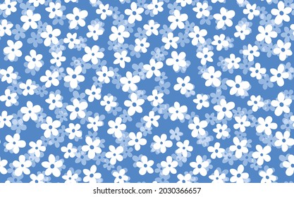 Floral seamless with hand drawn color flowers. Cute summer background. Modern floral compositions. Fashion vector stock illustration for wallpaper, posters, card, fabric, textile.