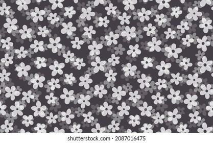 Floral seamless with hand drawn color flowers. Cute summer background. Modern floral compositions. Fashion vector stock illustration for wallpaper, posters, card, fabric, textile.