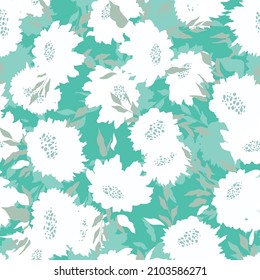 Floral seamless with hand drawn color roses. Cute summer background with flowers and leaves. Modern floral compositions. Fashion vector stock illustration for wallpaper, poster, card, fabric, textile.