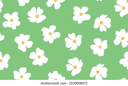 Floral seamless with hand drawn color flowers. Cute summer background. Modern floral compositions. Fashion vector stock illustration for wallpaper, posters, card, fabric, textile.
