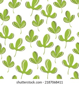 Floral seamless with hand drawn color exotic leaves. Cute autumn background. Tropic green branches. Modern floral compositions. Fashion vector illustration for wallpaper, fabric, textile.