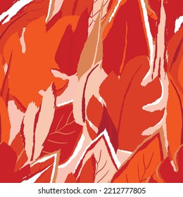 Floral seamless with hand drawn color exotic monstera leaves. Cute summer background. Tropic branches. Modern floral compositions. Fashion vector illustration for wallpaper, fabric, textile.