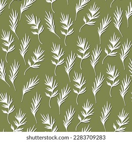 Floral seamless with hand drawn color exotic leaves. Cute autumn background. Tropic branches. Modern floral compositions. Fashion vector illustration for wallpaper, fabric, textile.