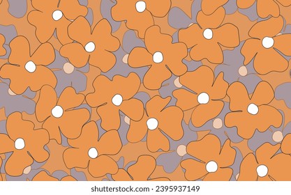 Floral seamless with hand drawn color flowers. Cute summer background. Modern floral compositions. Fashion vector stock illustration for wallpaper, posters, card, fabric, textile.