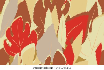 Floral seamless with hand drawn color exotic monstera leaves. Cute summer background. Tropic branches. Modern floral compositions. Fashion vector illustration for wallpaper, fabric, textile.