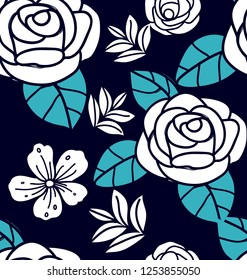 Floral seamless l pattern. Botanical wallpaper.