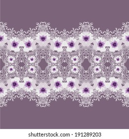 Floral seamless lace pattern. Vector illustration. 