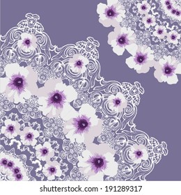 Floral seamless lace pattern. Vector illustration. 