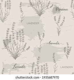 Floral harmonieux avec couronnes de lavande, bouquet et rêve de Provence lettrage.
