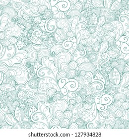 Floral seamless light abstract hand-drawn card. Vector background.