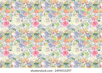 Floral seamless meadow background for textile or book covers, manufacturing, wallpapers, print, gift wrap and scrapbooking.