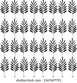 Floral seamless minimalistic pattern for your design. Background with leaves. 