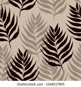 Floral seamless minimalistic pattern for your design. Background with leaves.