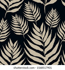 Floral seamless minimalistic pattern for your design. Background with leaves.