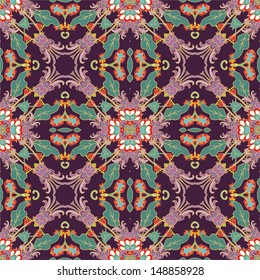 Floral seamless oriental chaotic floral  pattern