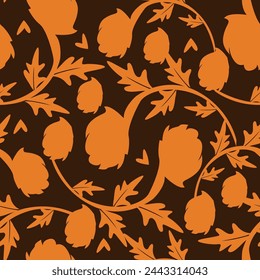 Floral seamless original pattern in vintage paisley style. Traditional floral pattern for fabric, wallpapers and backgrounds. Ornamental garden Flowers and leaves.