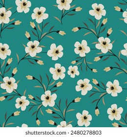 Floral seamless original pattern in vintage paisley style. Traditional floral pattern for fabric, wallpapers and backgrounds. Ornamental garden Flowers and leaves.