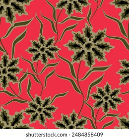 Floral seamless original pattern in vintage paisley style. Traditional floral pattern for fabric, wallpapers and backgrounds. Ornamental garden Flowers and leaves.
