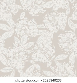 Padrão original floral sem emenda no estilo vintage paisley. Padrão floral tradicional para tecido, papel de parede e fundos. Flores e folhas decorativas de peônias.